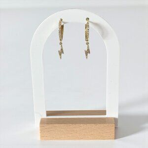 Crystal Simple Lightning Hoop Earrings